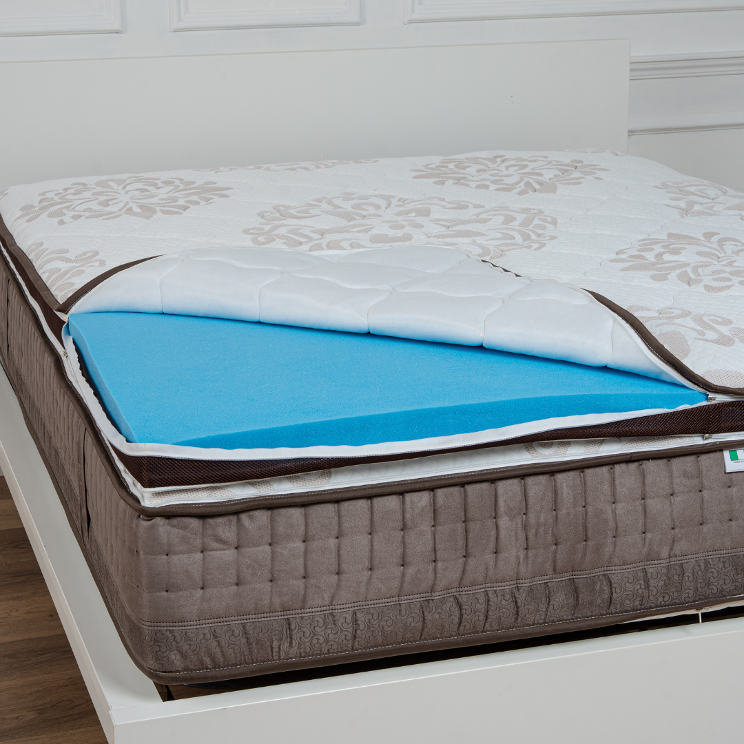 Materasso Plus Memory Foam 3 Strati Sfoderabile Tessuto Damascato H28 Con Topper Integrato Sganciabile e Fascia in Velluto