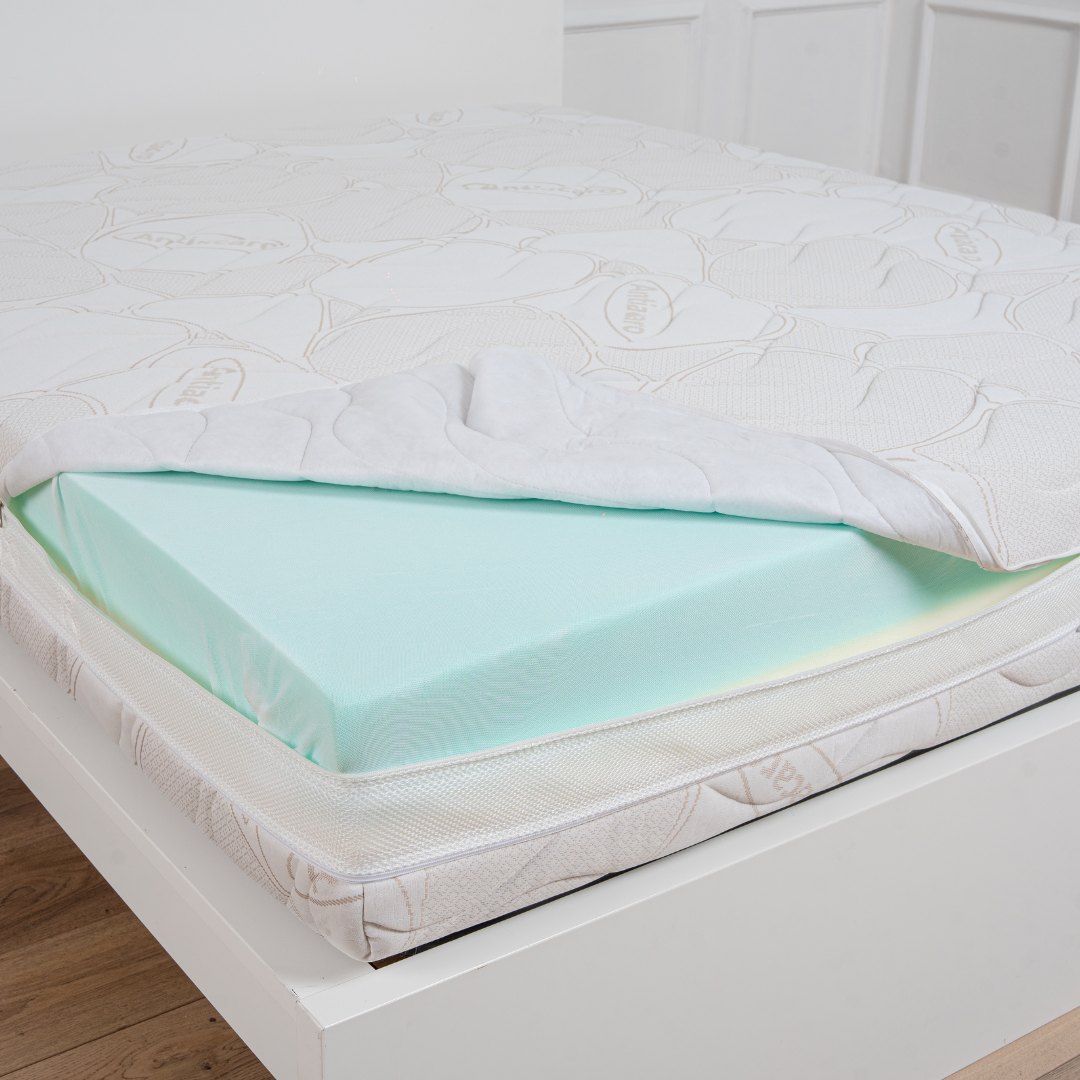 Materasso Memory Foam 2 Strati Sfoderabile Doppia Zip H26 Con Tessuto Antiacaro e Fascia Traspirante 3D